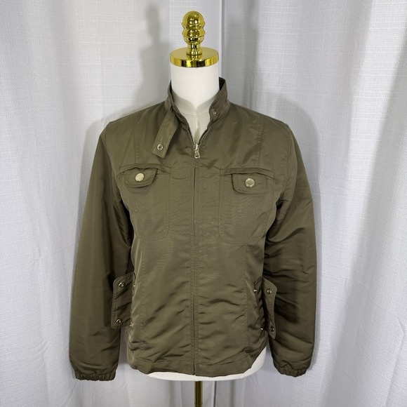 Massimo Dutti Jackets & Blazers - Massimo Dutti Women's Medium Bomber Jacket Lightweight Military‎ Minimalist Chic